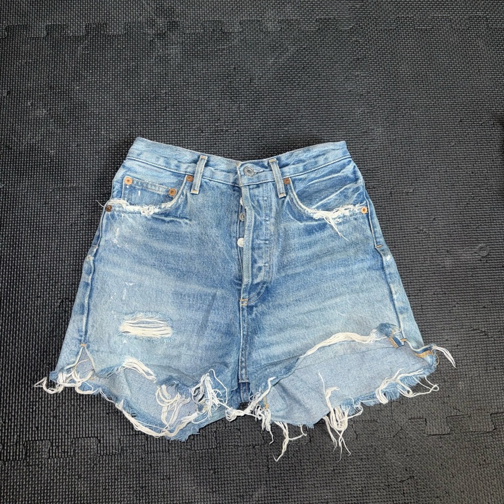 Agolde Classic Blue Denim Shorts